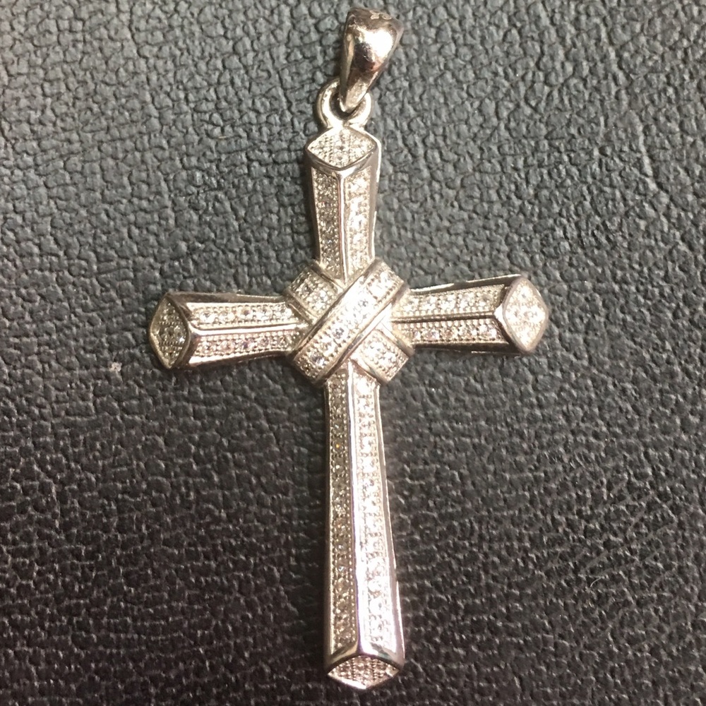 New Crystal handset cross silver…